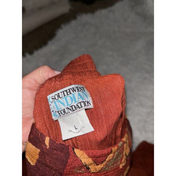 Southwest Indian Foundation Women’s Sz. L Deep Copper Detailed Waist Pants. - Picture 6 of 10